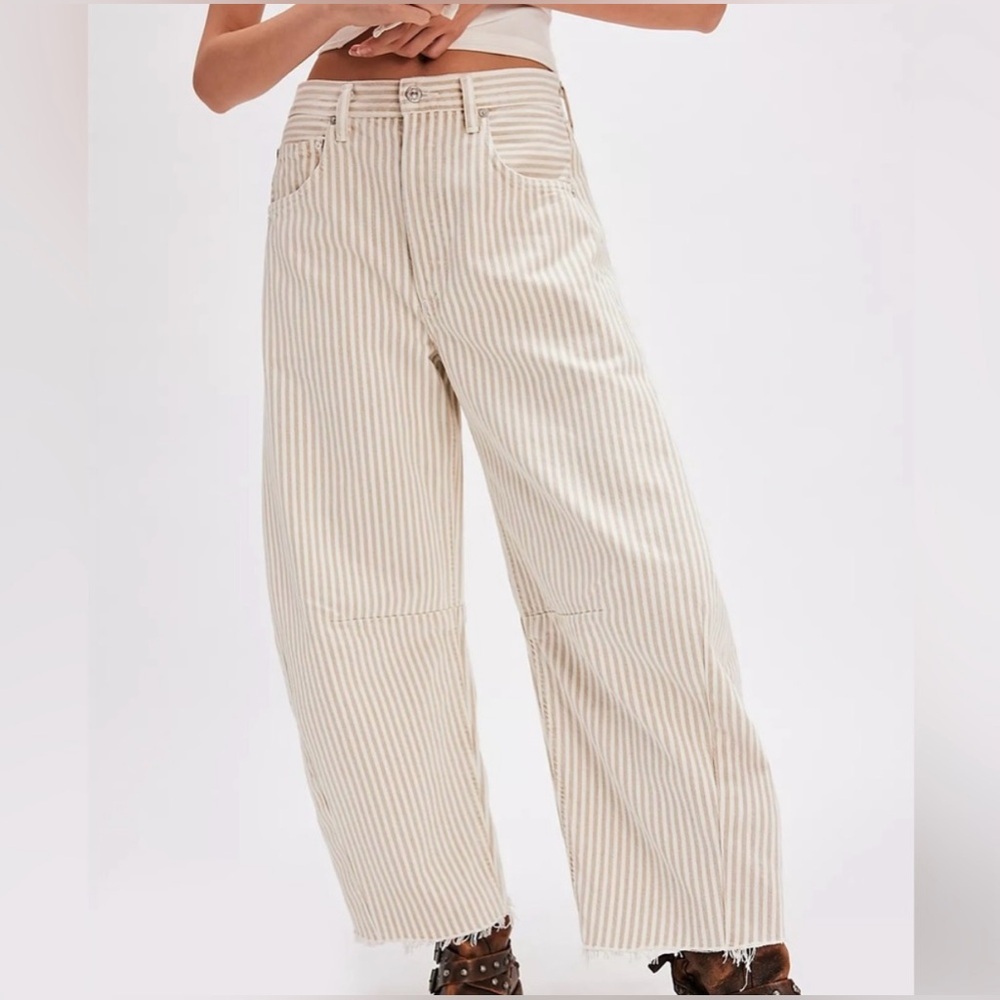 FP Exclusive Citizens of Humanity Horseshoe Striped Barrel Jeans